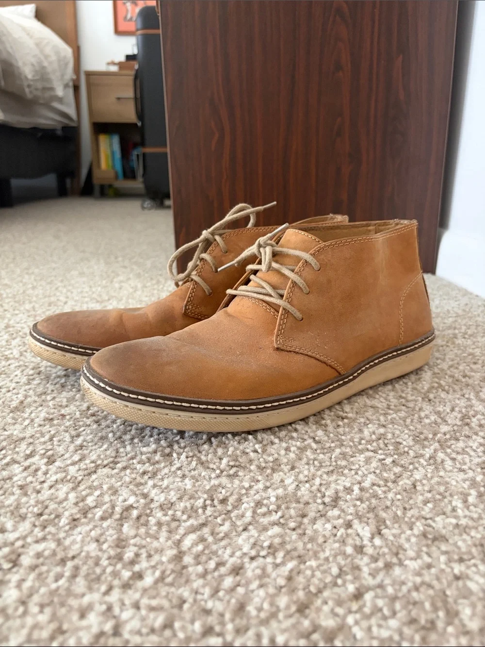 Men's Suede Chukka Boots in Tan - Lace-Up Casual